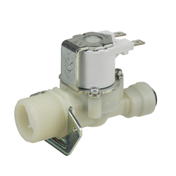 Single inlet/outlet solenoid valve - 3/4" BSP male inlet, 6-mm push-fit outlet 230V AC with bracket 